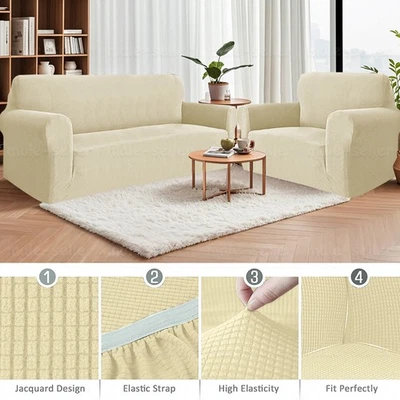 FUNDAS DE SOFÁ ELÁSTICAS PREMIUM Funda Protectora Sofá 1/2/3/4 Plazas EE. UU. Foto 1 de 4