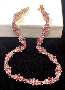 PULSERA TURMALINA ROSA ORO 14K PIEDRAS PRECIOSAS NATURALES DISEÑADOR FIRMADA STS TAILANDIA - Imagen 1 de 16