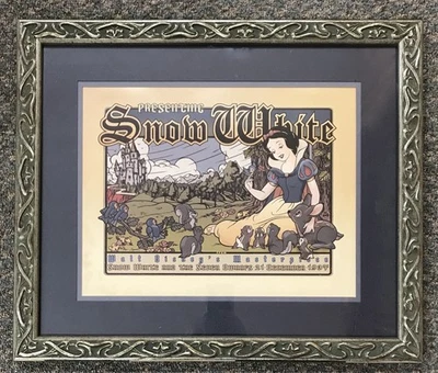Impresión litográfica conmemorativa de Walt Disney Blancanieves y los siete enanitos 1937 Foto 1 de 4
