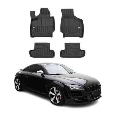 OMAC Tapis de sol caoutchouc pour Audi TT MK2 8J 2006-2014 Noir Premium - Photo 1/4