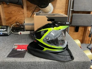 Fly Racing Trekker Pulse Dule Sport Helmet Black High VIS 73-7024M Size Medium - Picture 1 of 13