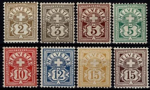 1882 / 1899 SUIZA CIFRA SOBRESALIENTE DE CRUZ 8 V MLH MF130765 - Picture 1 of 2