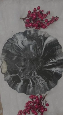 NUEVA Bandeja de Resina Geoda Marmoleada Negra/Blanca Foto 1 de 2