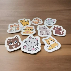 Cute Cat Stickers for Kids Party Bag Fillers Fun Animal Sticker Pack Sale UK - Picture 1 of 2