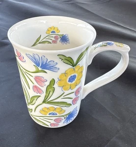 KINGSBURY SUMMER MEADOW BONE CHINA MUG STAFFORDSHIRE PATTERN TEA COFFEE MUG VGC. - Foto 1 di 13