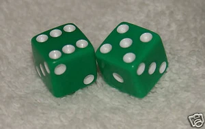 MINI 1/2" GREEN OPAQUE DICE PAIR - Picture 1 of 1