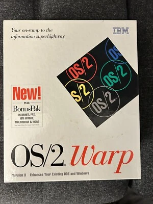 IBM OS/2 WARP Versión 3 Plus BonusPak Completo En Caja Lomo Rojo Foto 1 de 4
