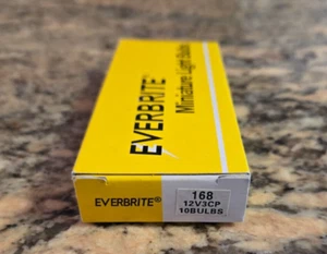 AUTOMOTIVE BULB #168 BOX OF 10 BULBS EVERBRITE FREE SHIPPING - Picture 1 of 2