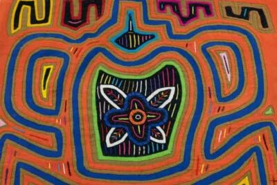 Kuna Indian Hand Sewn Sugar Bowl Mola Panama - Image 1 of 3