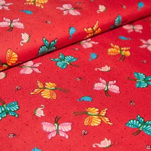 Patchwork Schmetterlinge auf Rot Quilting Tresuares (Nr.0517) - Bild 1 von 2