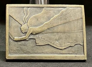 by Pose Uruguay 1935 Art Deco Flying woman "Rambla Sur" awesome design plaque - Imagen 1 de 8