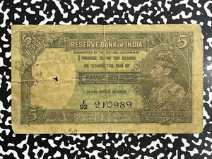 (1937-1943) India 5 Rupees Banknote Lot#A7255 - Picture 1 of 2