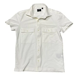 Camisa Polo Uniqlo X Theory Manga Corta Blanca S Mezcla Algodón Rara - Imagen 1 de 6
