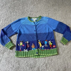 Vintage Susan Bristol handbestickte Damen mit Handys Strickjacke Pullover Small - Bild 1 von 13