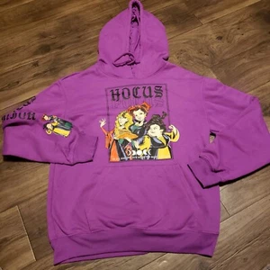 Disney Hocus-pocus Halloween Viola Pullover Felpa con Cappuccio Ragazze Taglia Med (7-9) - Foto 1 di 5