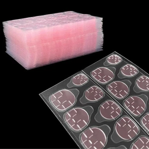 Pink 240pcs/10sheets Double Sided False Nail Art Adhesive Tape Glue Sticker _Z0 - Picture 1 of 11