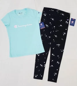 *NEW* GIRL'S CHAMPION SHIRT & LEGGINGS 2 PIECE ACTIVEWEAR SET SIZE L 12-14 - Picture 1 of 4