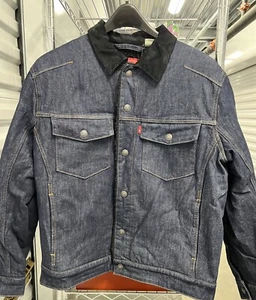 LEVI’S ENGINEERED JEANS SHERPA TRUCKER DENIM JACKET 79221-0001 INDIGO SZ S - Picture 1 of 5