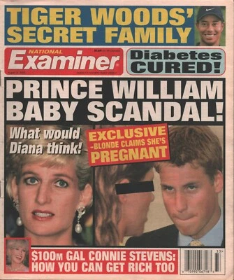 2000 August 15 National Examiner Princess Diana Prince William Tiger Woods Foto 1 de 4