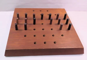 Vintage Skjode Skjern Danmark Teak Wood Board Game Denmark w/ 17 Pegs - Picture 1 of 18