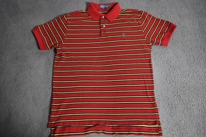 Polo Ralph Lauren vintage uomo grande rossa nera gialla a righe manica corta - Foto 1 di 9