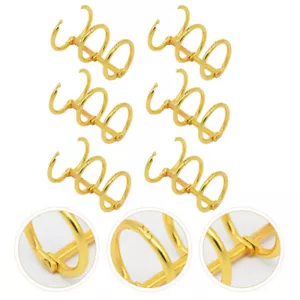 6 Pcs Loose-leaf Ring Notebook Metallic Binder Rings Ringed Spine Office - Picture 1 of 15