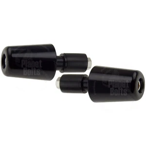 Black Handle Bar End CNC Beveled Hollow 7/8" Bars 6mm Cap Weight Slider - Foto 1 di 2