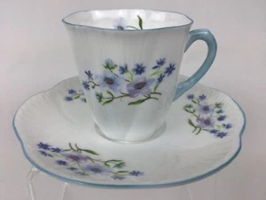 Shelley England Fine Bone China Blue Rock 13591 Demitasse Cup And Saucer  - Picture 1 of 7