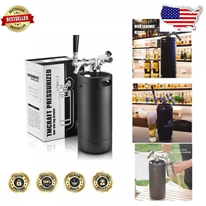 128oz Portable Mini Keg System - Pressurized Stainless Steel Beer Dispenser - Picture 1 of 9