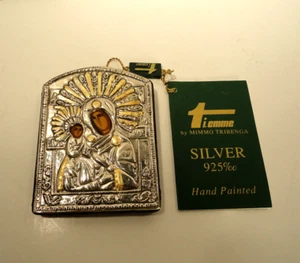 Virgin Mary Silver Icon Ti.emme by Mimmo Tribenga Italy - Picture 1 of 4