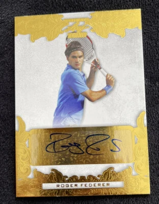 2015 Leaf Ultimate Tennis Roger Federer Auto Autograph 2/10 Gold - Image 1 of 4