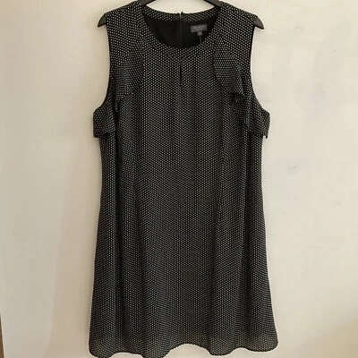 Vestido para mujer The Limited negro blanco a lunares talla grande 1X Foto 1 de 4