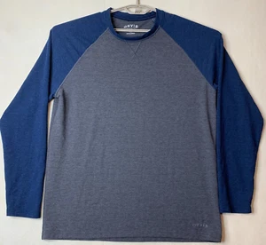 Orvis Classic Collection Pullover Shirt Mens Gray Large Blue Long Sleeve Size L - Picture 1 of 12