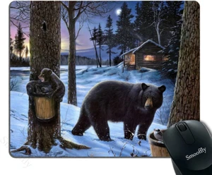 Smooffly Gaming Mauspad Custom, Winterbär rutschfest Gummi großes Mauspad - Bild 1 von 12