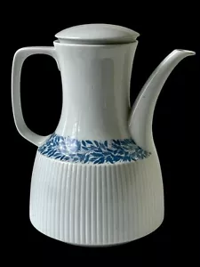 Tapio Wirkkala For Rosenthal Germany Coffee Pot White & Blue Porcelain MCM - Picture 1 of 5