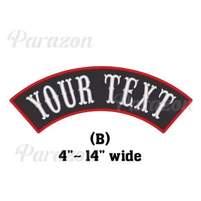 Custom Embroidered TOP Rocker Motorcycle Biker Sew on Patch - (B) - Image 1 of 4