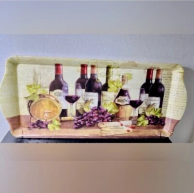 HOME ESSENTIALS CHARCUTERIE BOARD & SERVING PLATTER - WINE/CHEESE/GRAPES THEME - Image 1 of 4