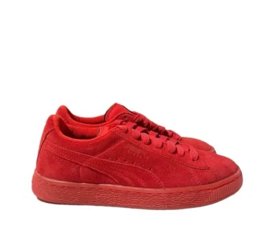 Puma Suede Iced Jr Big Kids Boy Girl Size 5.5 Casual Shoe Triple Red Sneaker - Image 1 of 4