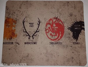 GAME OF THRONES Houses Anti slip COMPUTER MOUSE PAD 9 X 7inch HBO - Picture 1 of 5