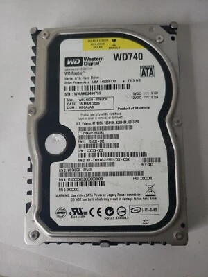 WD740GD-50FLC0, DCM HBCAJAB, Western Digital 74.3GB SATA 3.5 Hard Drive - Image 1 of 2