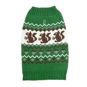 Vibrant Life Dog Cat Squirrel Green Pet Sweater Sz M 20-50Lb Fall St Patrick Day - Picture 1 of 6