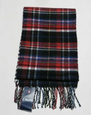Bufanda a cuadros roja Chaps, estilo #6CF265, 100 % acrílico, nueva con etiquetas, precio de venta sugerido por el fabricante 38 USD Foto 1 de 4