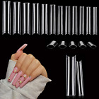 504 Pcs No C Curve Clear Nail Tips For Acrylic Nails Professional, 3Xl Extra Lon
