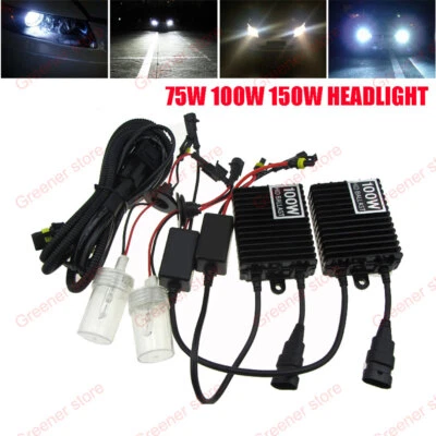 75W 100W 150W Car HID Xenon Headlight Bulb Ballast H1 H3 H4 H7 H8/9/11 9005 9006 - Image 1 of 4