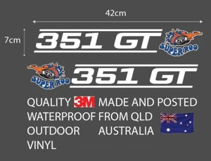 FORD SUPER ROO STICKER 351GT 420x70mm VINTAGE CLASSIC FORD FPV LEFT AND RIGHT - Picture 1 of 5