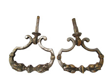 Antique Pair Of Handles Pendants Of Meuble-Commode-Tiroirs-En Metal Yellow