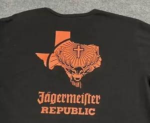 T-shirt maglietta Jagermeister Republic adulto L nera stampa scritta logo TX spirito * - Foto 1 di 10