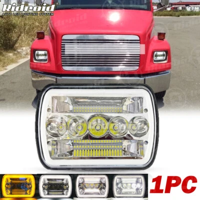 For Freightliner FL50 FL60 FL70 FL80 MT35 MT45 7x6'' 5x7 LED Headlight DRL Hi-Lo - Image 1 of 4