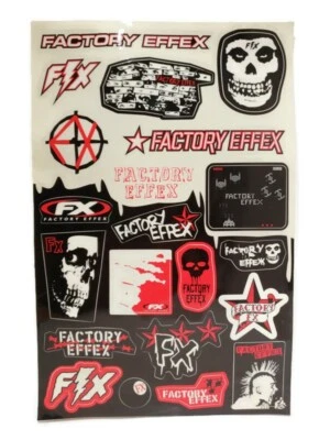  Sheet of 21 Vintage  Motocross/BMX bikes stickers Factory Effex - ("FX").  - Image 1 of 2