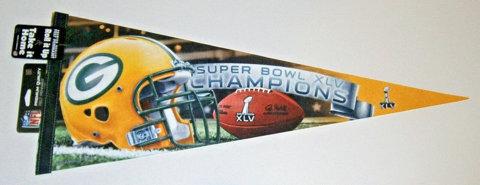 2011 Green Bay Packers Super Bowl XLV Champs pennant Premium felt Aaron Rodgers - Image 1 of 1